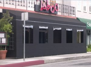 All black custom storefront awning for Taboo