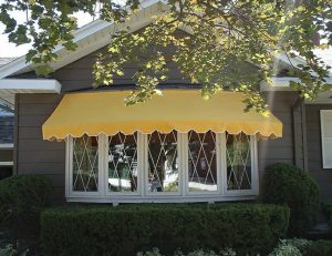 Yellow residential window awning