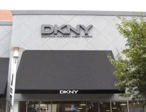 Custom commercial awnings for DKNY