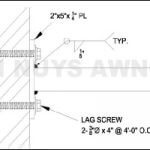 Awning detail drawings for a custom awning in Van Nuys