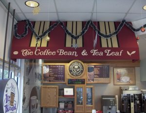 Indoor commercial awning for The Coffee Bean