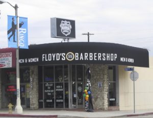 Commercial awning for Floyd's Barbershop in Van Nuys
