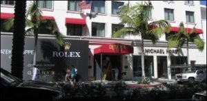 Red commercial storefront awnings in Van Nuys