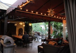 Stunning backyard with our custom awning